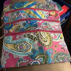 Multi-Pocket Pink Paisley‎ Crossbody Bag. NWOT.